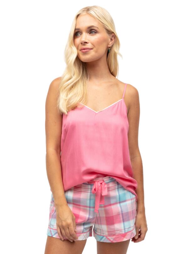 Cyberjammies Shelly Pyjama Shorts Pink Check