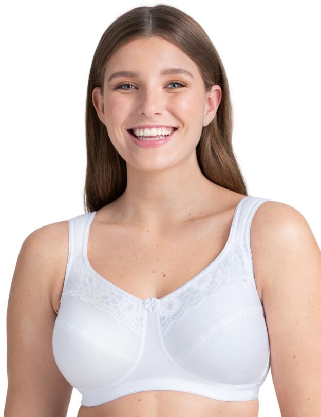 Miss Mary Of Sweden Cotton Wireless Minimiser Bra White