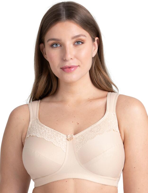 Miss Mary Of Sweden Cotton Wireless Minimiser Bra Beige