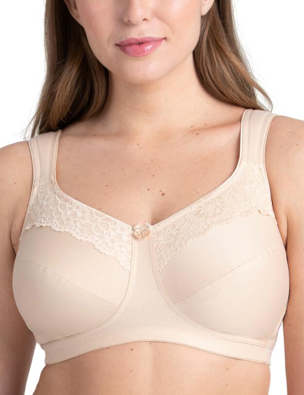 Miss Mary Of Sweden Cotton Wireless Minimiser Bra Beige