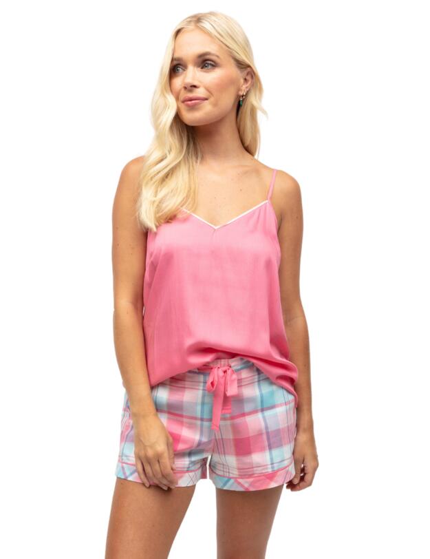Cyberjammies Shelly Pyjama Camisole Pink Check