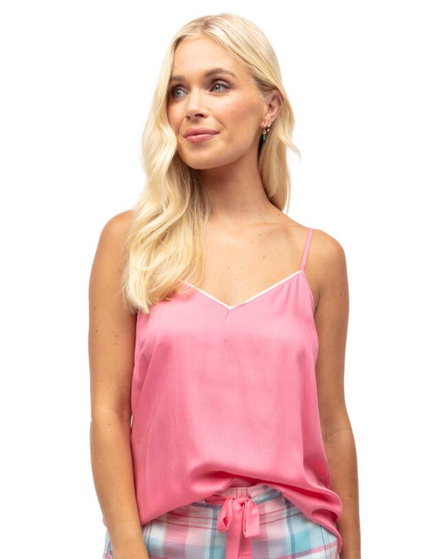 Cyberjammies Shelly Pyjama Camisole Pink Check