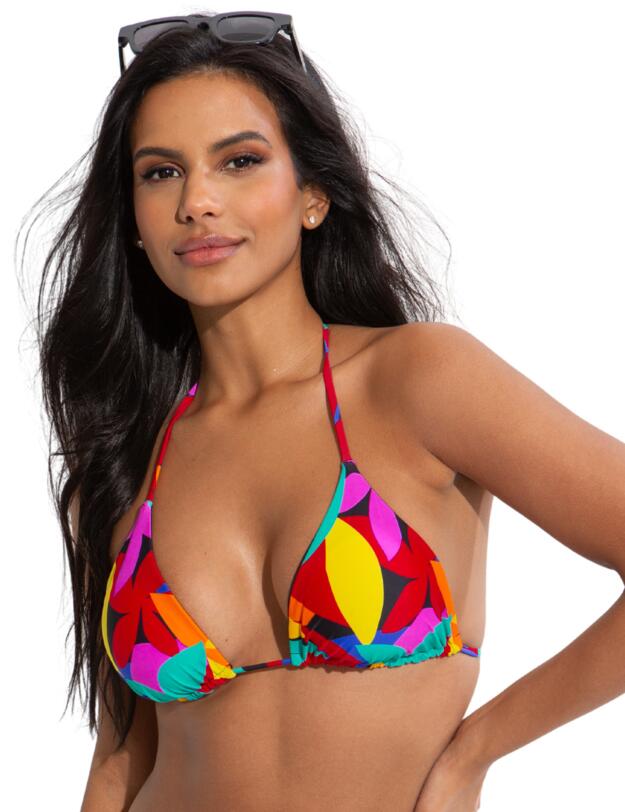 Pour Moi Maya Bay Reversible Non Wired Halter Triangle Bikini Top Multi 