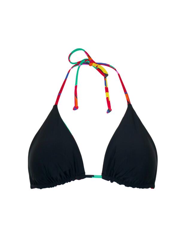 Pour Moi Maya Bay Reversible Non Wired Halter Triangle Bikini Top Multi 