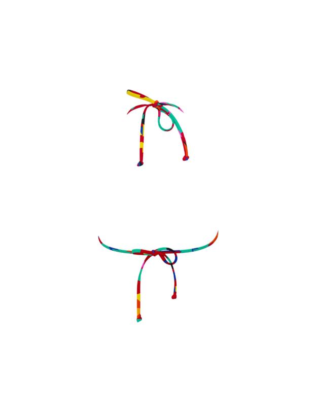 Pour Moi Maya Bay Reversible Non Wired Halter Triangle Bikini Top Multi 