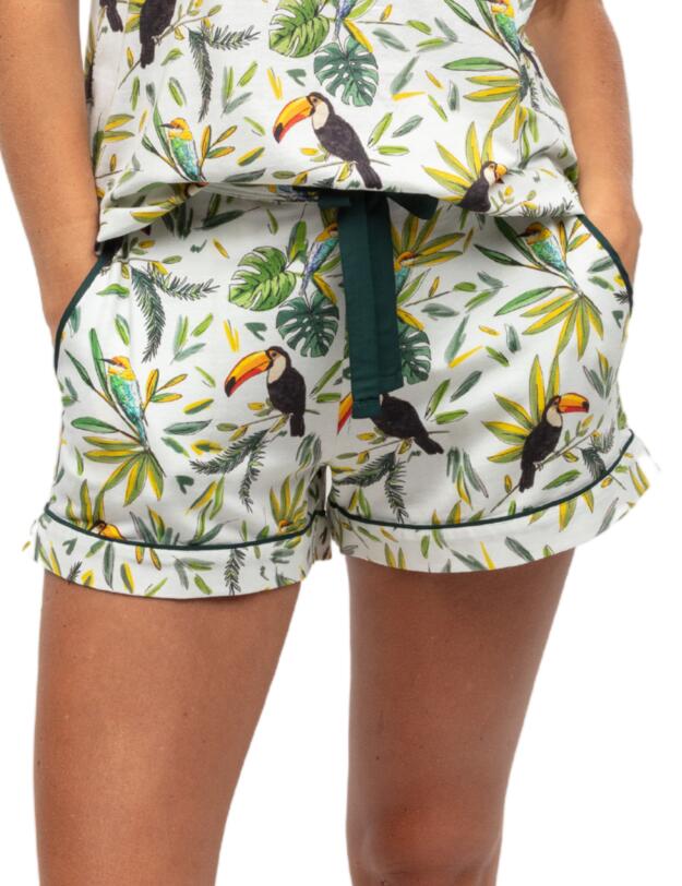 Cyberjammies Gabrielle Pyjama Shorts White Toucan Print