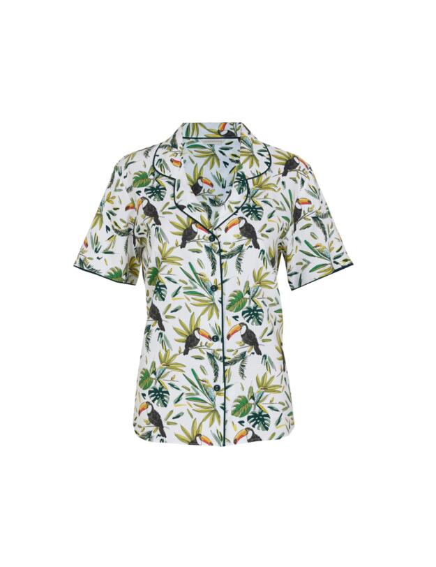 Cyberjammies Gabrielle Pyjama Top White Toucan Print