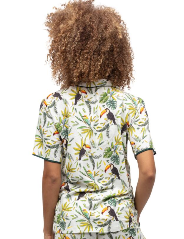 Cyberjammies Gabrielle Pyjama Top White Toucan Print