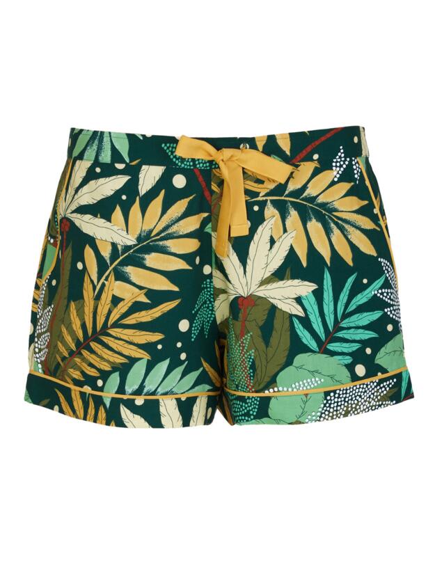 Cyberjammies Gabrielle Pyjama Shorts Green Palm Leaf Print