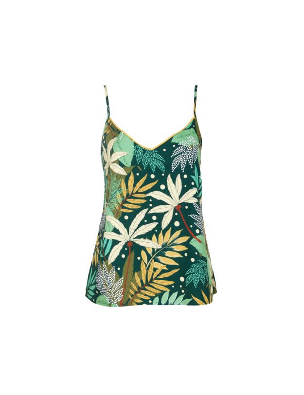 Cyberjammies Gabrielle Camisole Green Palm Leaf Print