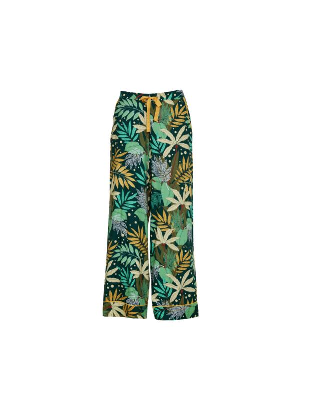 Cyberjammies Gabrielle Pyjama Pants Green Palm Leaf Print