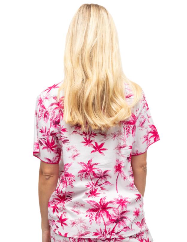 Cyberjammies Haley Pyjama Top White Palm Print