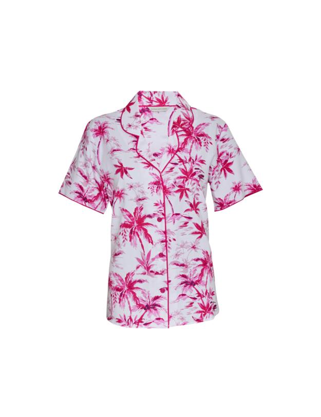 Cyberjammies Haley Pyjama Top White Palm Print