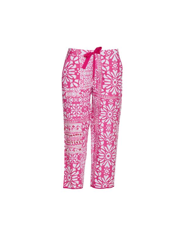 Cyberjammies Haley Cropped Pyjama Bottoms Pink Tile Print