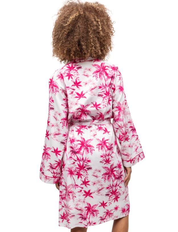 Cyberjammies Haley Dressing Gown White Palm Print
