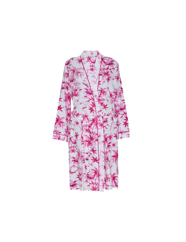 Cyberjammies Haley Dressing Gown White Palm Print