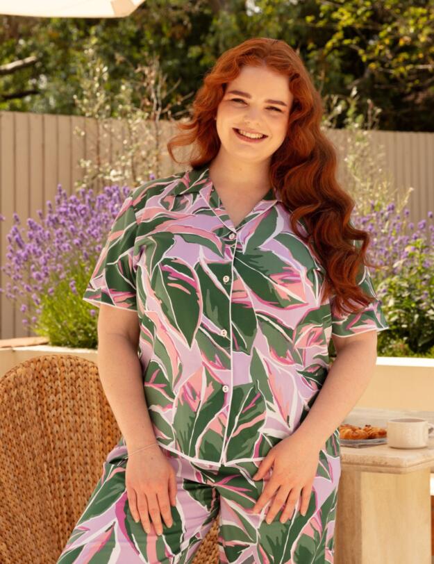 Cyberjammies Lexi Pyjama Bottoms Lilac Leaf Print