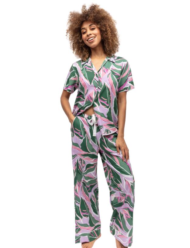Cyberjammies Lexi Pyjama Bottoms Lilac Leaf Print