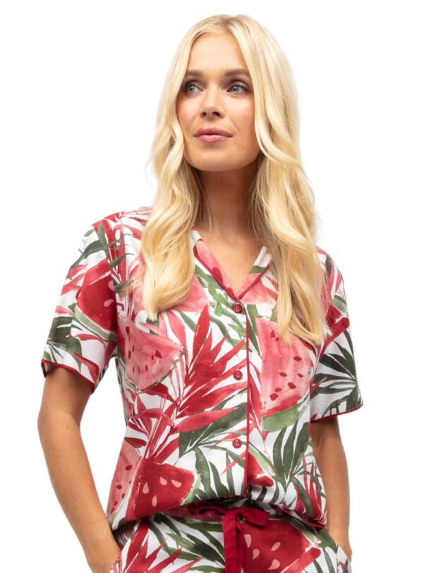 Cyberjammies Mel Pyjama Top White Watermelon Print
