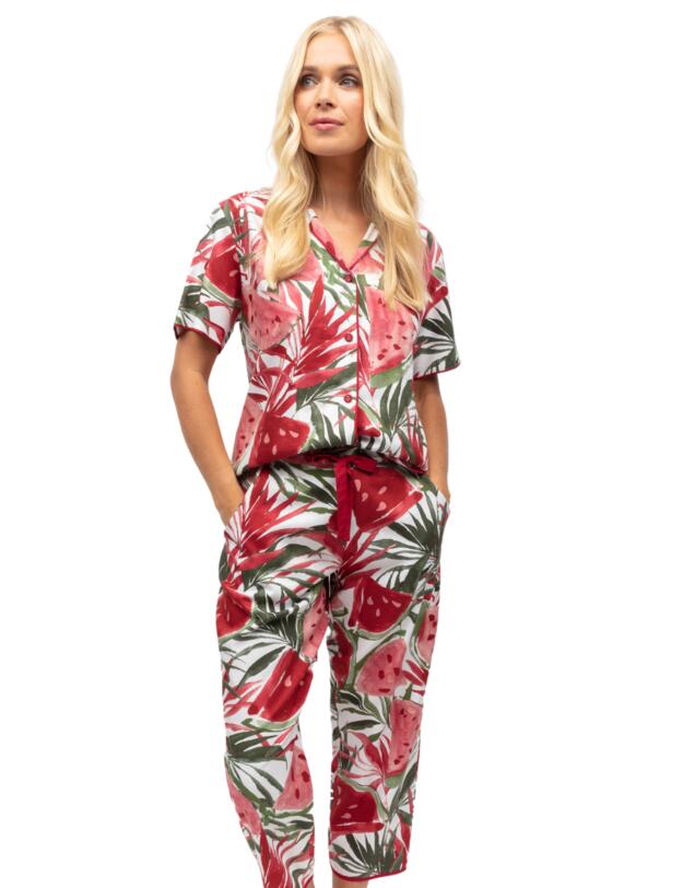 Cyberjammies Mel Pyjama Top White Watermelon Print