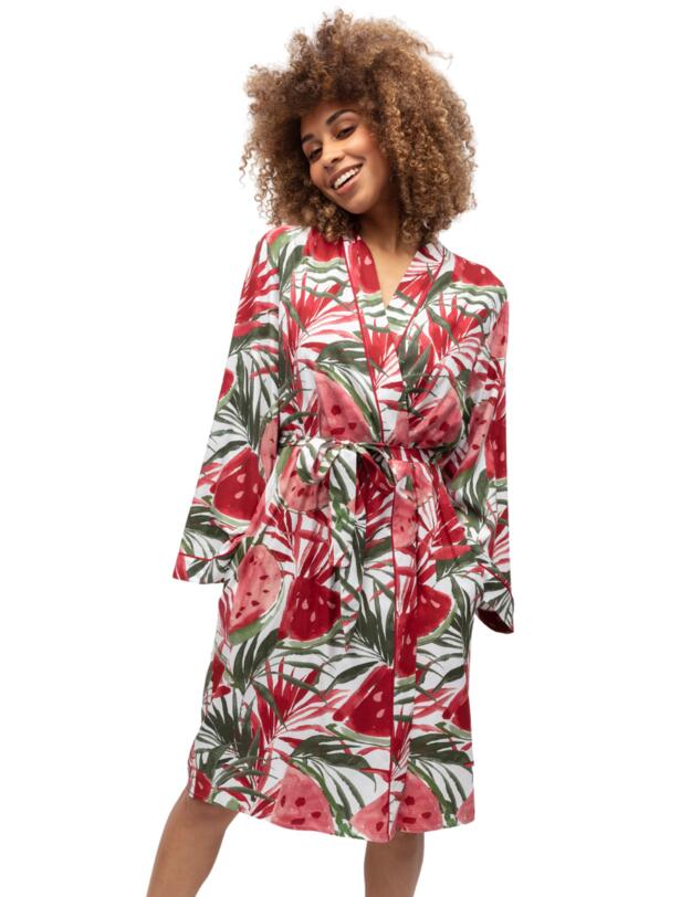 Cyberjammies Mel Dressing Gown White Watermelon Print