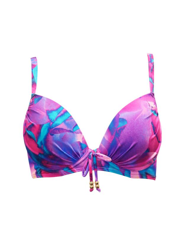 Pour Moi Cabana Push Up Bikini Top Purple Floral