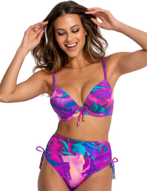 Pour Moi Cabana Push Up Bikini Top Purple Floral