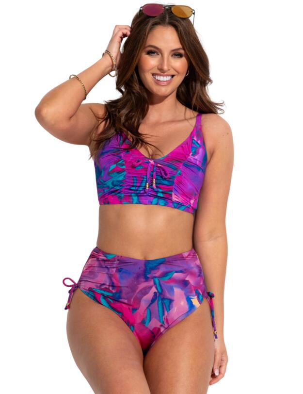 Pour Moi Cabana Control Bikini Brief Purple Floral
