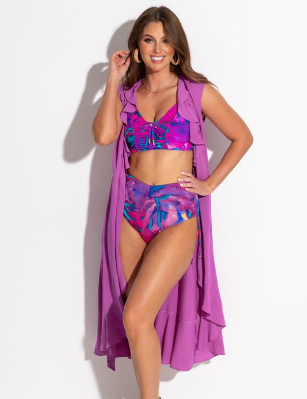 Pour Moi Cabana Control Bikini Brief Purple Floral