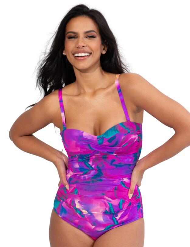 Pour Moi Cabana Control Swimsuit Purple Floral