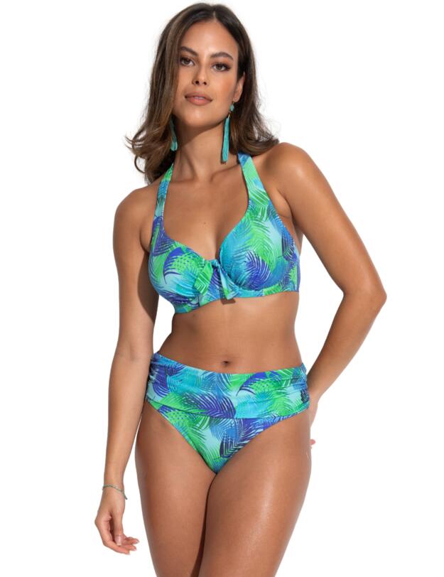 Pour Moi Aruba Halter Neck Bikini Top Aqua Palm
