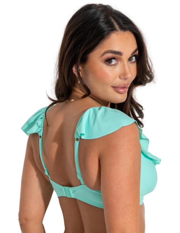 Pour Moi Bermuda Frill Bikini Top Aqua