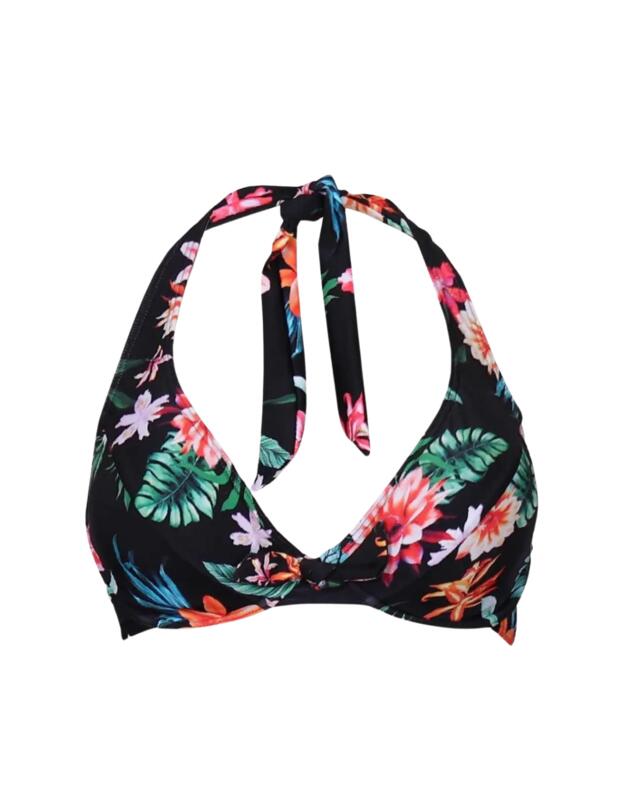 Pour Moi Waterfall Halter Bikini Top Tropical