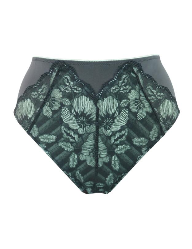 Pour Moi Atelier Lace High Waist Deep Brief Slate/Mint