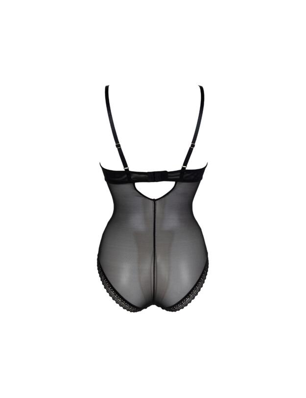 Pretty Polly Graphic Mesh Bodysuit Black