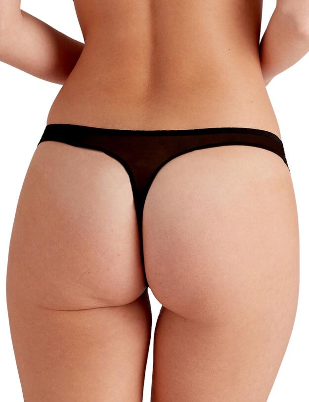 Pretty Polly Graphic Mesh Thong Black