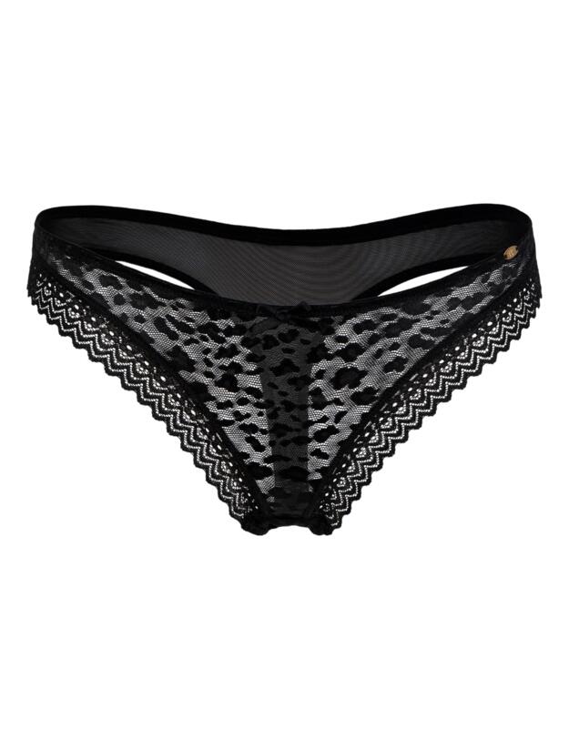 Pretty Polly Graphic Mesh Thong Black