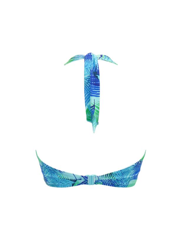 Pour Moi Aruba Longline Halter Bikini Top Aqua Palm