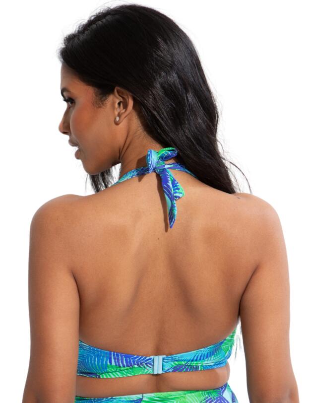 Pour Moi Aruba Longline Halter Bikini Top Aqua Palm