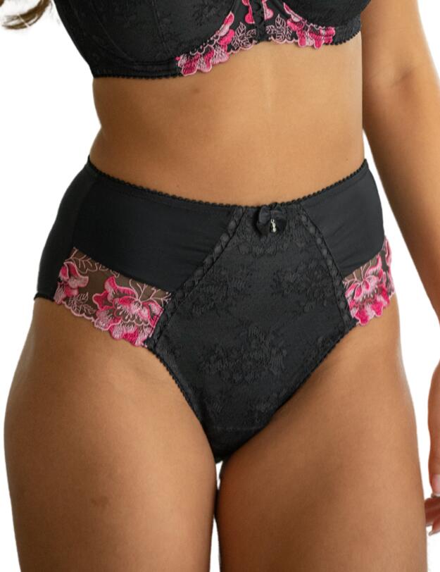 Pour Moi Sofia Embroidered Deep Brief Slate/Pink