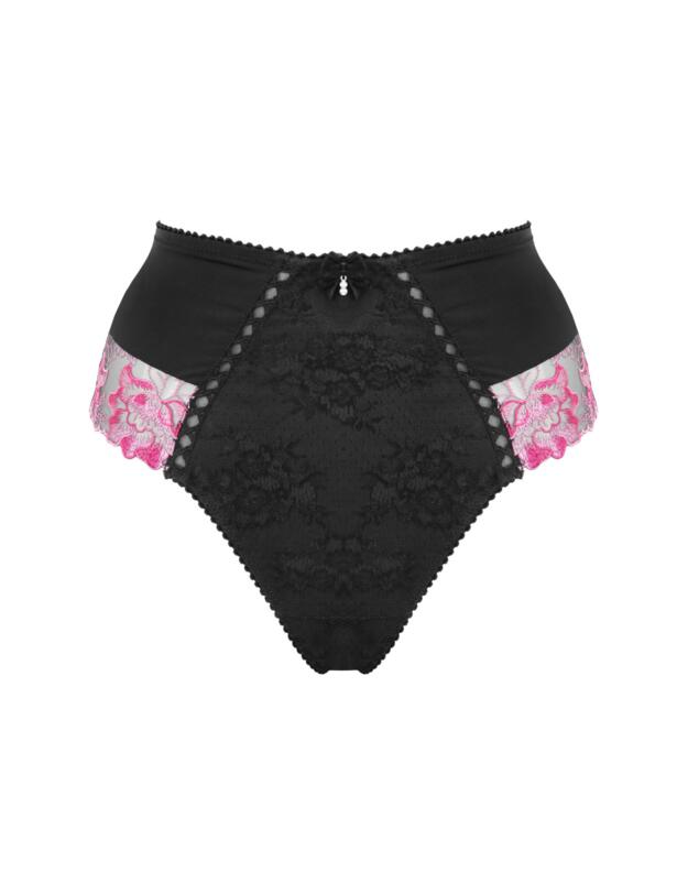 Pour Moi Sofia Embroidered Deep Brief Slate/Pink