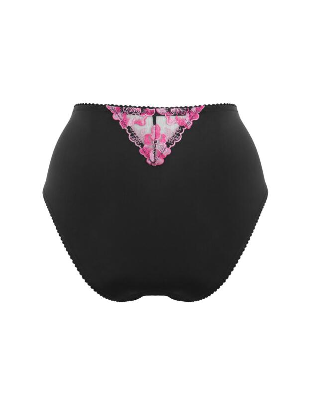 Pour Moi Sofia Embroidered Deep Brief Slate/Pink