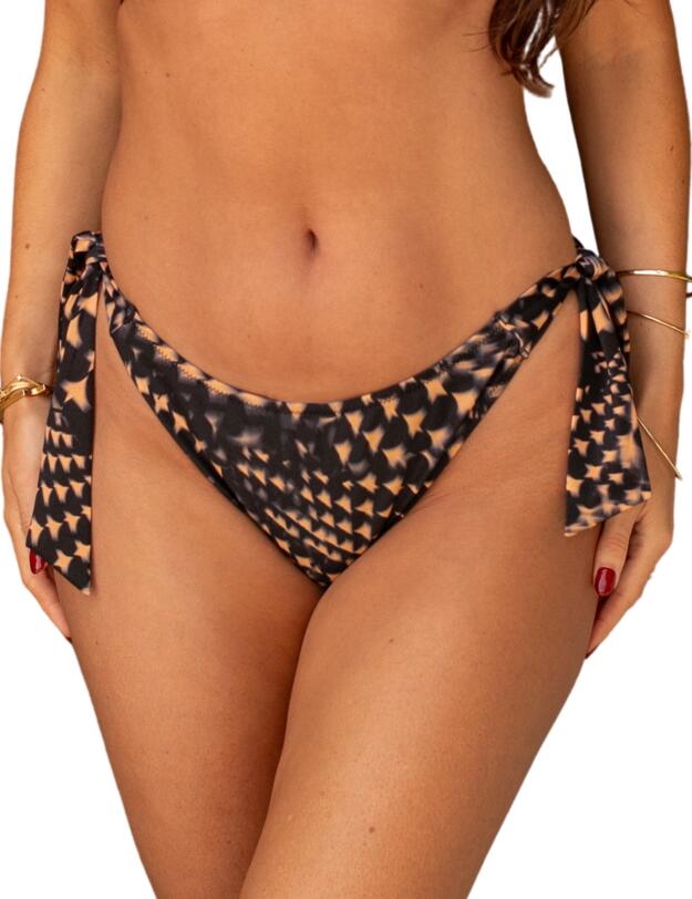 Pour Moi Portofino High Leg Tie Side Bikini Brief Black/Gold 