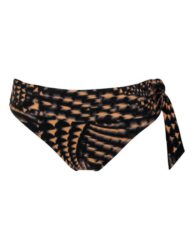 Pour Moi Portofino Tie Fold Over Bikini Brief Black/Gold