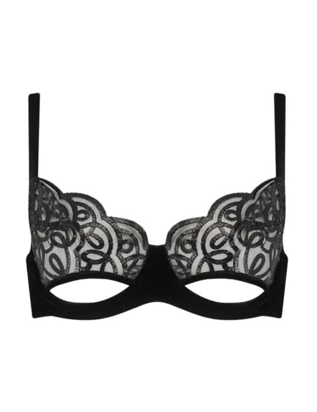 Coco De Mer Shobu Balcony Bra Black 