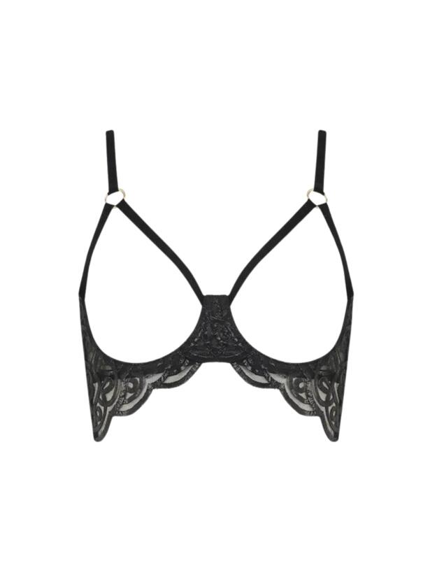 Coco De Mer Shobu Open Underwired Bra Black 