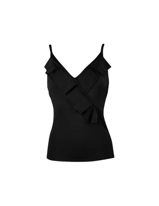 Pour Moi Space Frill Underwired Tankini Black 