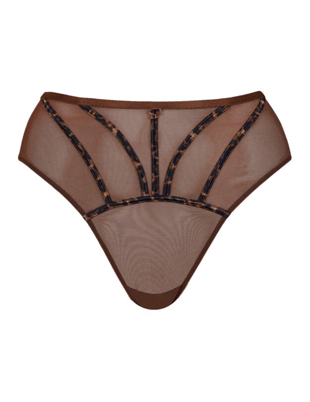 Scantilly by Curvy Kate Senses High Waisted Brief Leopard Brown