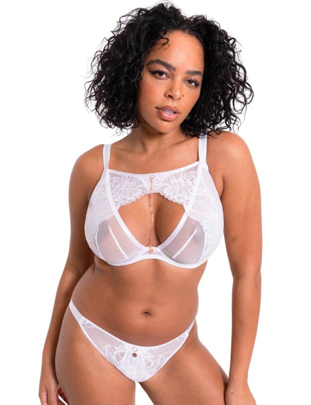 Scantilly by Curvy Kate Unveiled Deep Plunge Bra White 