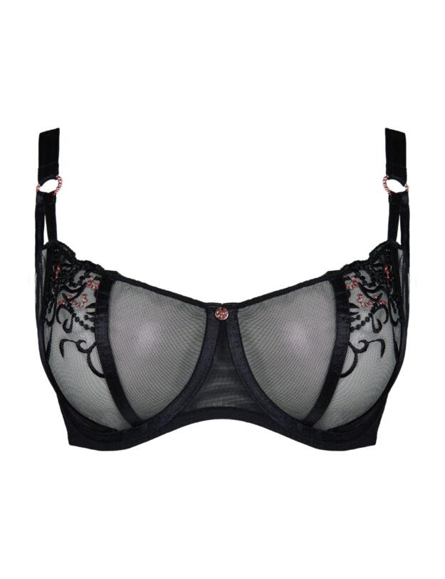 Scantilly by Curvy Kate Ornate Balcony Bra Black